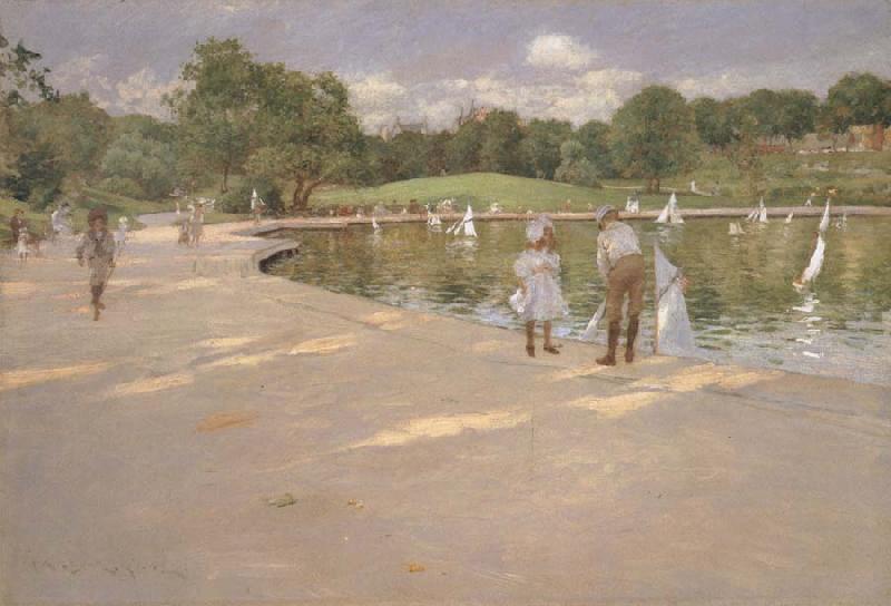 William Merritt Chase Lilliputian Boat Lake Germany oil painting art